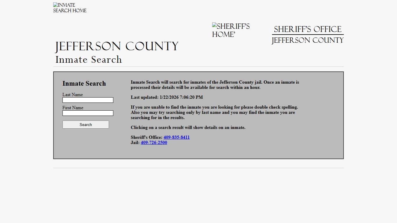 Jefferson County Inmate Search
