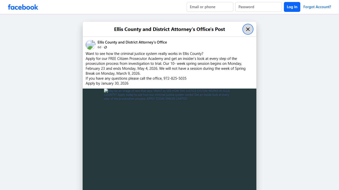 Want to see... - Ellis County and District Attorney's Office Facebook